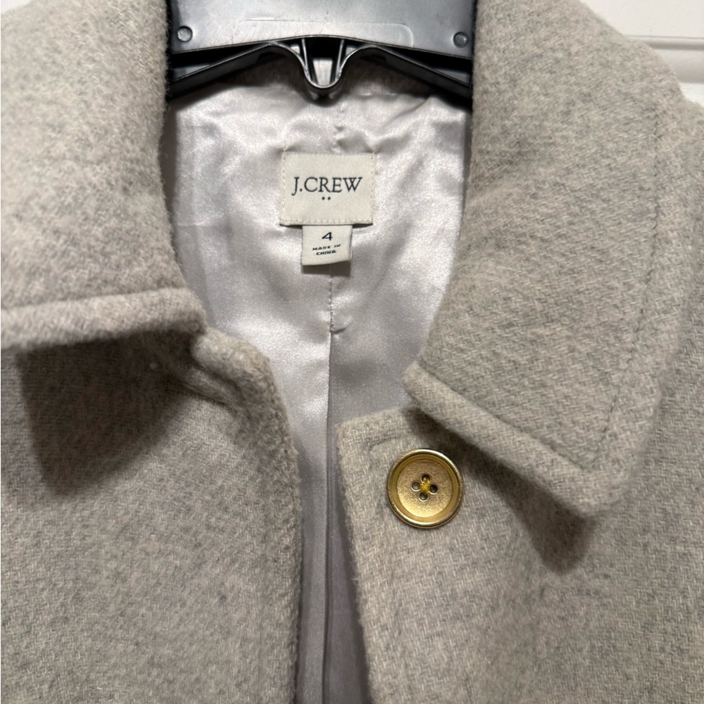 J. Crew Women's Grey Wool Blend Lady Day Coat - Picture 3 of 7
